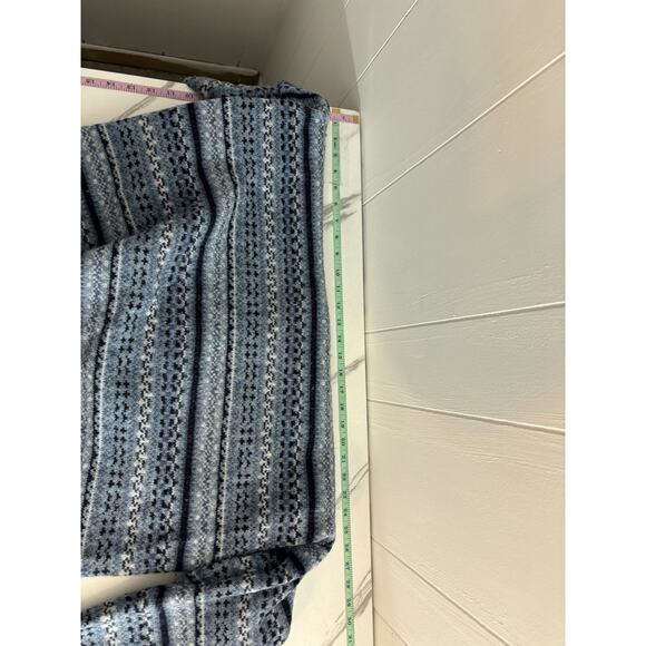 L.L. Bean Men's XL Shetland Wool Sweater Quarter Zip Knit Vintage Blue Fair Isle - Picture 8 of 8